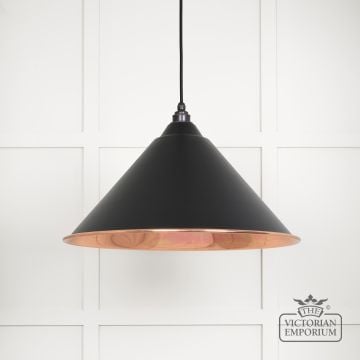 Hockliffe Pendant Light In Black And Smooth Copper 49503seb 1 L