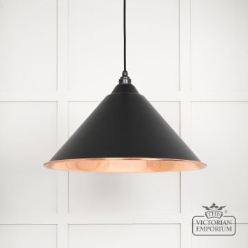 Hockliffe Pendant Light In Black And Smooth Copper 49503seb Main L
