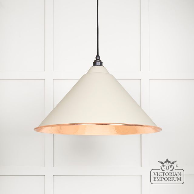 Hockliffe Pendant Light In Teasel And Hammered Copper 49503te Main L