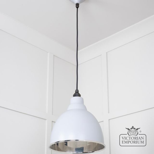 Brindle Pendant Light In Birch With Nickel Interior 49504bi 2 L