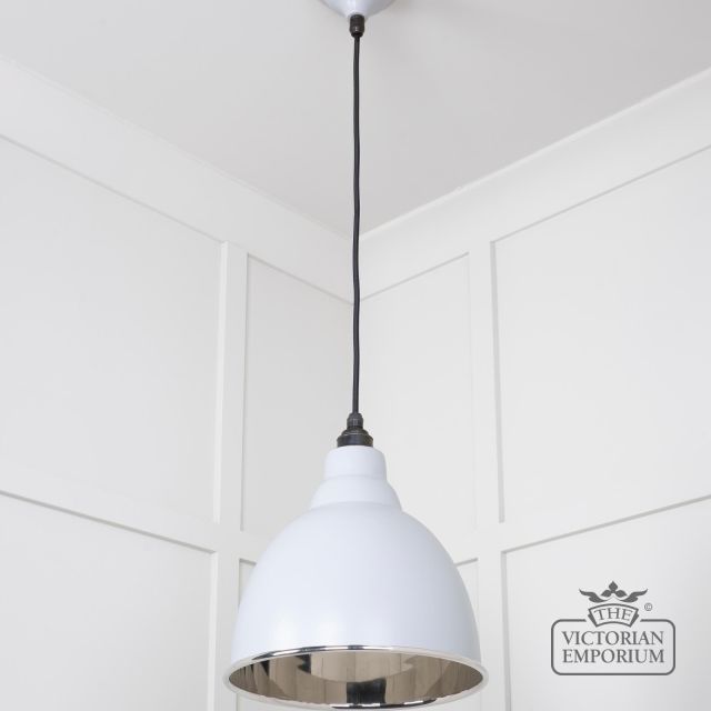 Brindle Pendant Light In Birch With Nickel Interior 49504bi 3 L