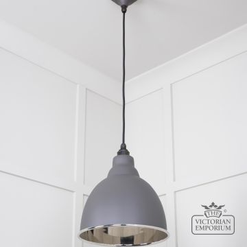 Brindle Pendant Light In Bluff With Nickel Interior 49504bl 3 L