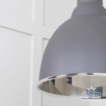Brindle Pendant Light In Bluff With Nickel Interior 49504bl 4 L