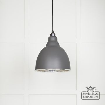 Brindle Pendant Light In Bluff With Nickel Interior 49504bl Main L