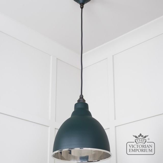 Brindle Pendant Light In Dingle With Nickel Interior 49504di 2 L