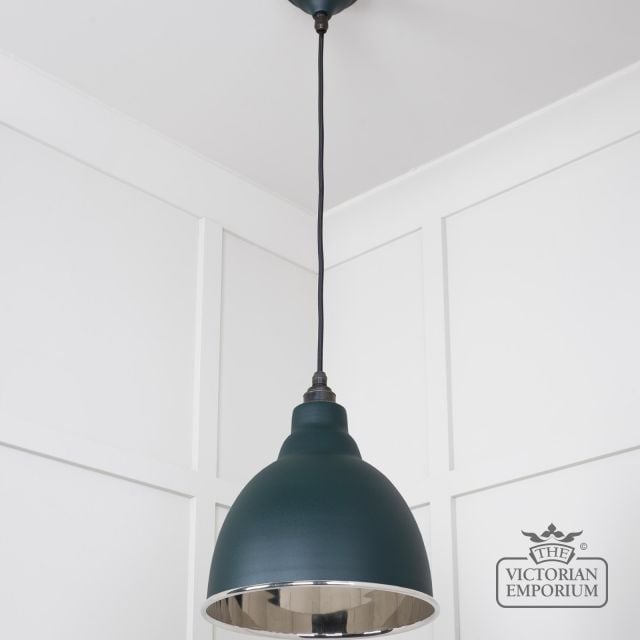 Brindle Pendant Light In Dingle With Nickel Interior 49504di 3 L