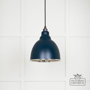 Brindle pendant light in Dusk with nickel interior