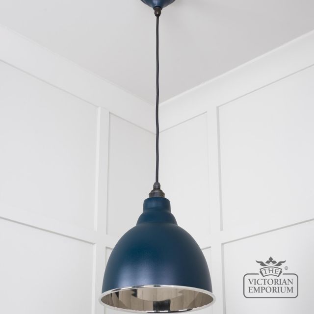 Brindle Pendant Light In Dusk With Nickel Interior 49504du 3 L