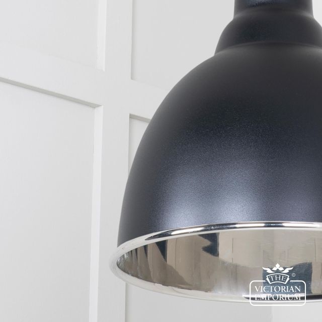Brindle Pendant Light In Black With Nickel Interior 49504eb 4 L