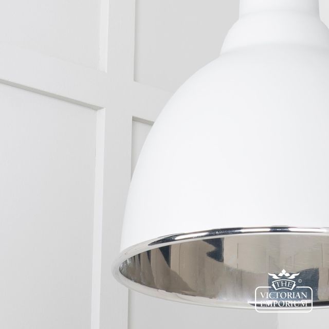 Brindle Pendant Light In Flock With Nickel Interior 49504f 4 L