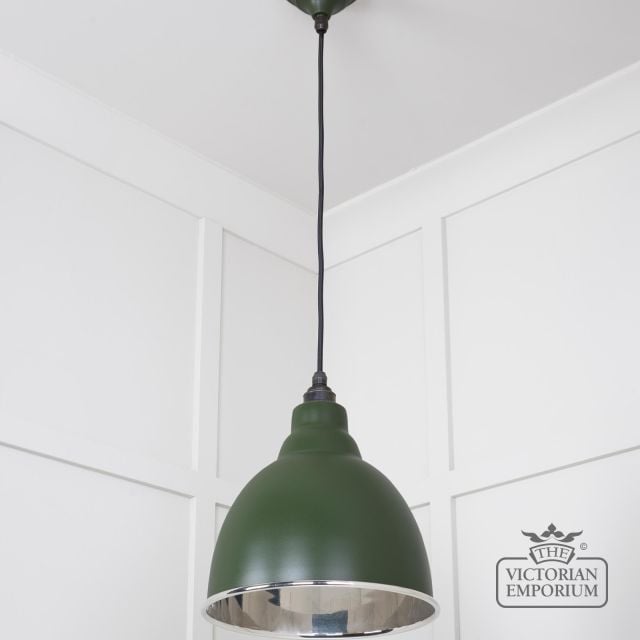Brindle Pendant Light In Heath With Nickel Interior 49504h 2 L