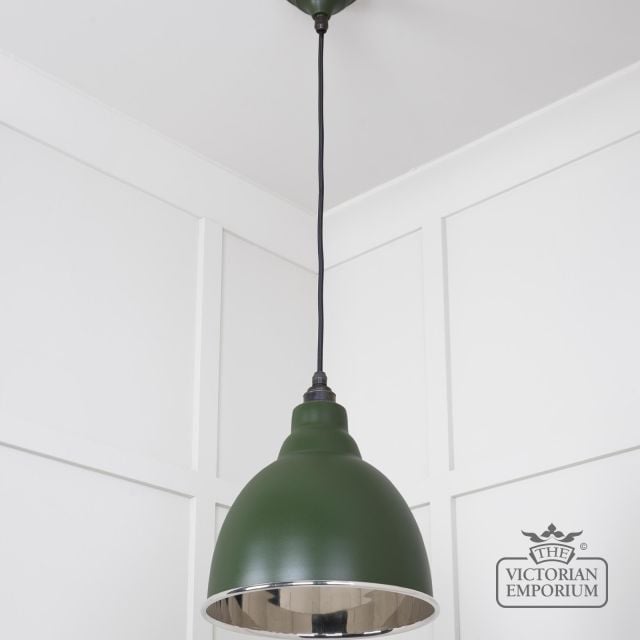 Brindle Pendant Light In Heath With Nickel Interior 49504h 3 L