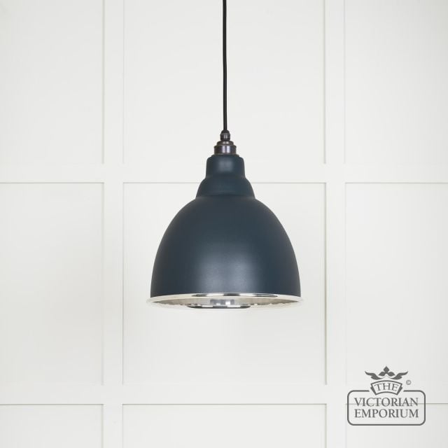 Brindle Pendant Light In Soot With Nickel Interior 49504so Main L