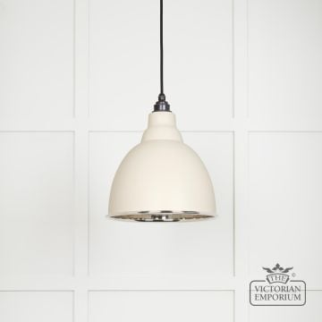 Brindle Pendant Light In Teasel With Nickel Interior 49504te 1 L