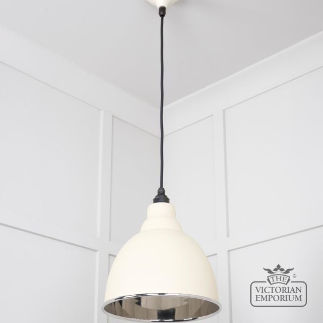 Brindle Pendant Light In Teasel With Nickel Interior 49504te 3 L