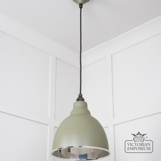Brindle Pendant Light In Tump With Nickel Interior 49504tu 2 L