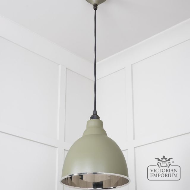 Brindle Pendant Light In Tump With Nickel Interior 49504tu 3 L