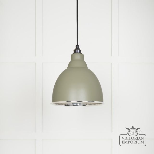Brindle Pendant Light In Tump With Nickel Interior 49504tu Main L
