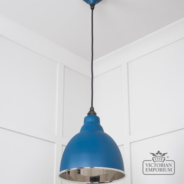 Brindle Pendant Light In Upstream With Nickel Interior 49504u 3 L