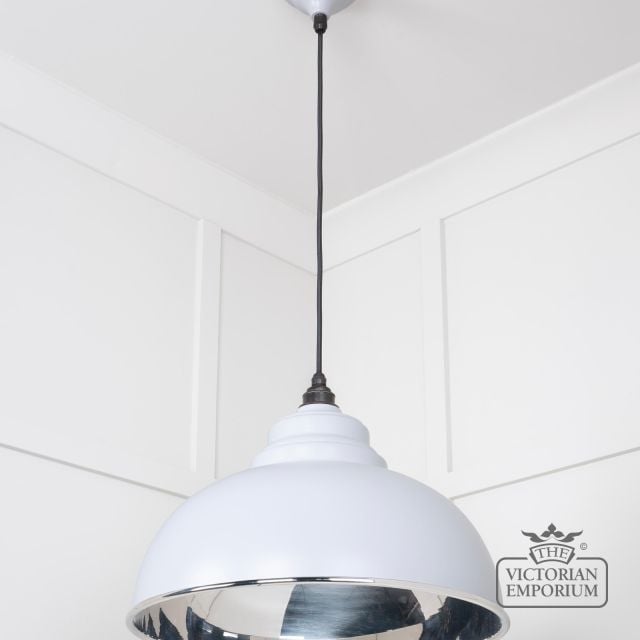 Harlow Pendant Light In Smooth Nickel With Birch Exterior 49505bi 2 L