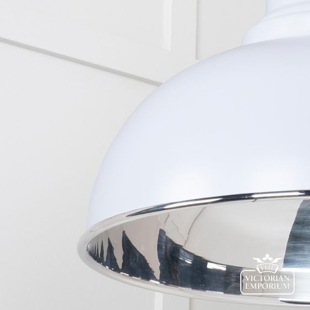 Harlow Pendant Light In Smooth Nickel With Birch Exterior 49505bi 4 L