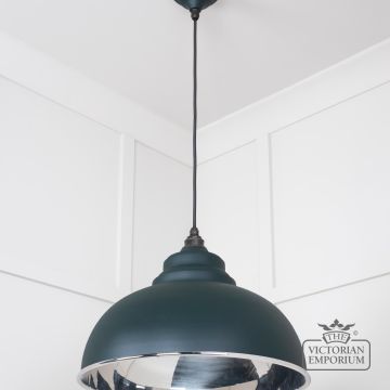Harlow Pendant Light In Smooth Nickel With Dingle Exterior 49505di 2 L