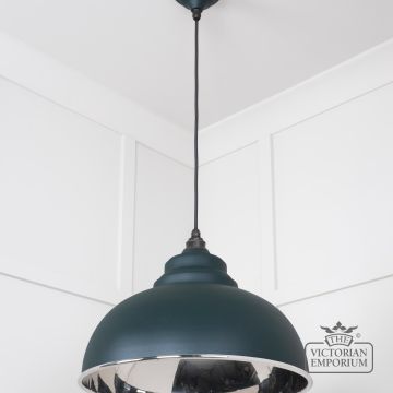 Harlow Pendant Light In Smooth Nickel With Dingle Exterior 49505di 3 L