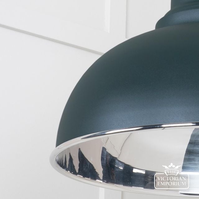 Harlow Pendant Light In Smooth Nickel With Dingle Exterior 49505di 4 L