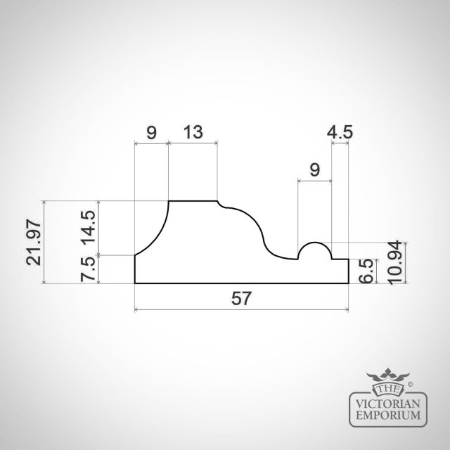57mm 22mm Wooden Oak Pine Dado Rail Dimensions