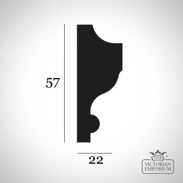 57mm 22mm Wooden Oak Pine Dado Rail Profile