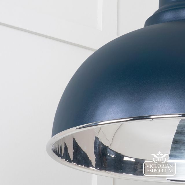 Harlow Pendant Light In Smooth Nickel With Dusk Exterior 49505du 4 L
