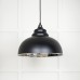 Harlow pendant light in smooth nickel with Black exterior 49505eb 1 l
