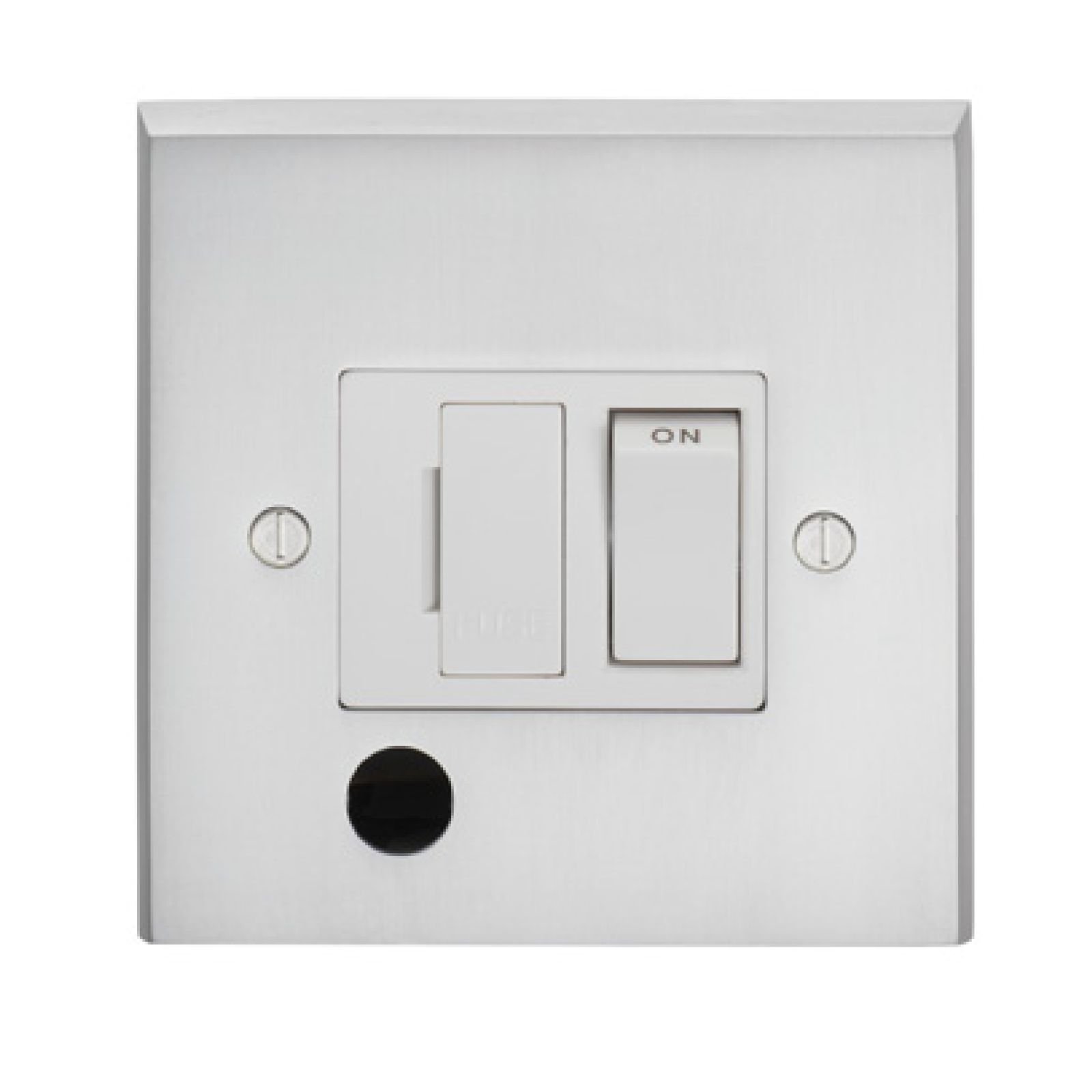 13amp Switched Fuse Spur Flex Outlet in brass, chrome or satin chrome
