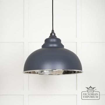 Harlow Pendant Light In Smooth Nickel With Slate Exterior 49505sl Main L