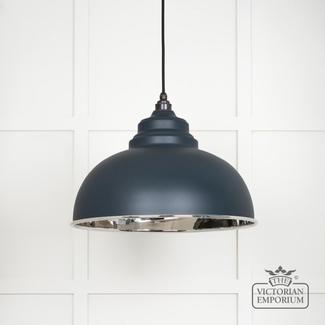 Harlow Pendant Light in Smooth Nickel with Soot Exterior