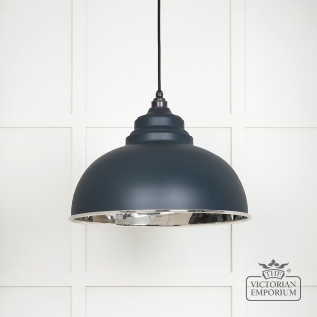 Harlow Pendant Light In Smooth Nickel With Soot Exterior 49505so Main L