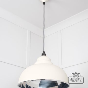 Harlow Pendant Light In Smooth Nickel With Teasel Exterior 49505te 2 L
