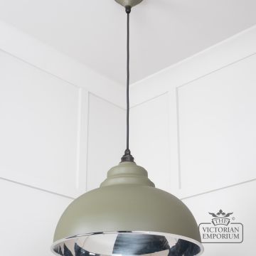 Harlow Pendant Light In Smooth Nickel With Tump Exterior 49505tu 2 L