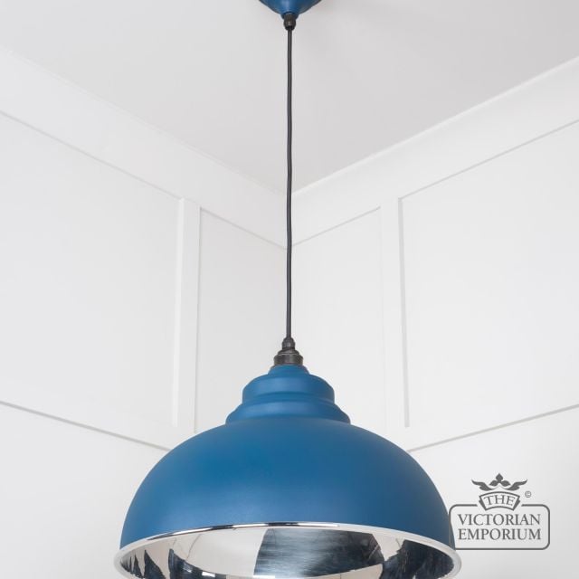 Harlow Pendant Light In Smooth Nickel With Upstream Exterior 49505u 2 L