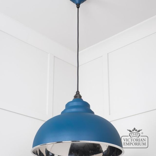 Harlow Pendant Light In Smooth Nickel With Upstream Exterior 49505u 3 L