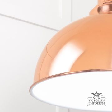 Harlow Pendant Light In Smooth Copper With White Gloss Interior 49508 4 L