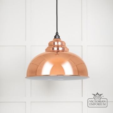 Harlow Pendant Light In Smooth Copper With White Gloss Interior49508 1 L