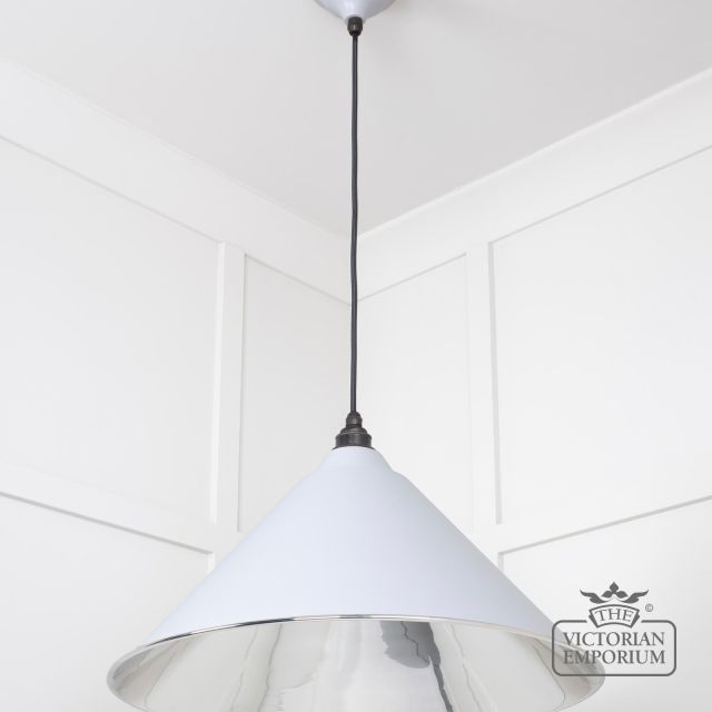 Hockliffe Pendant Light In Smooth Nickel And Birch Exterior 49506bi 2 L