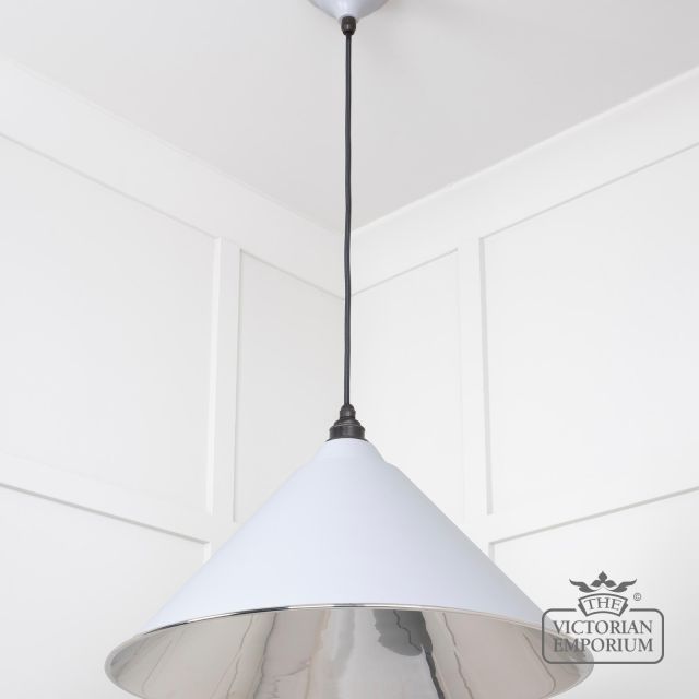 Hockliffe Pendant Light In Smooth Nickel And Birch Exterior 49506bi 3 L