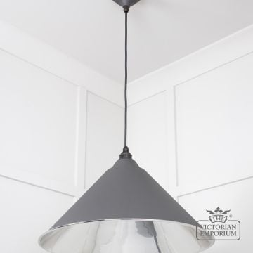 Hockliffe Pendant Light In Smooth Nickel And Bluff Exterior 49506bl 2 L
