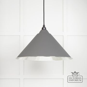 Hockliffe Pendant Light In Smooth Nickel And Bluff Exterior 49506bl Main L