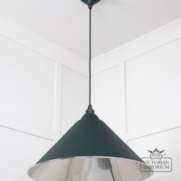 Hockliffe Pendant Light In Smooth Nickel And Dingle Exterior 49506di 3 L