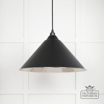 Hockliffe Pendant Light In Smooth Nickel And Black Exterior 49506eb 1 L