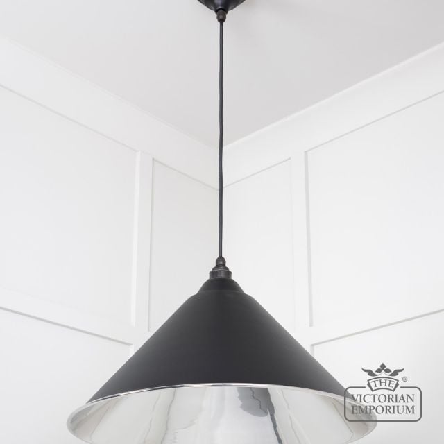 Hockliffe Pendant Light In Smooth Nickel And Black Exterior 49506eb 2 L