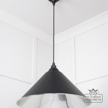 Hockliffe Pendant Light In Smooth Nickel And Black Exterior 49506eb 2 L